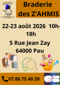 braderie des z'AHMIs le 22 et 23 aout rue jean zay 64000 PAU