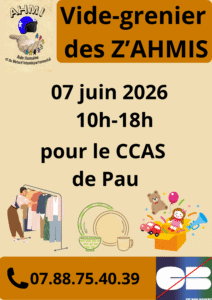 vide-grenier CCAS 64000 PAU dimanche 7 juin 2026 organisé avec les z'ahmis