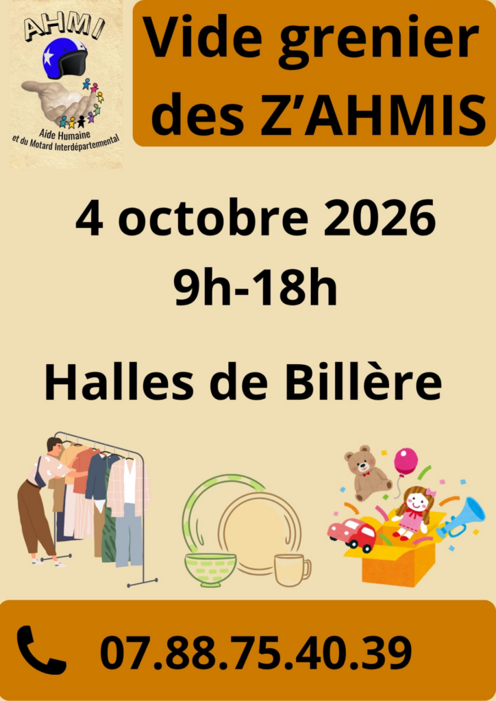 Vide-grenier des z'AHMIs le dimanche 4 octobre 2026 64140 BIllère
